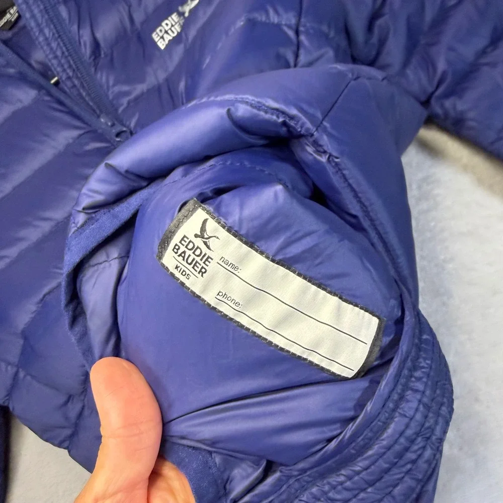 Eddie Bauer Kids Blue 650 Down Puffer Jacket Size M 7/8 E834OW903 Lightweight